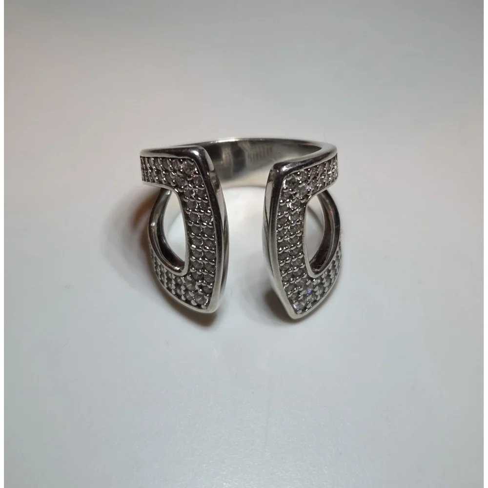 Unique Vintage Italian Open Shank Statement Ring Milor‎ Italy 925 Size 4